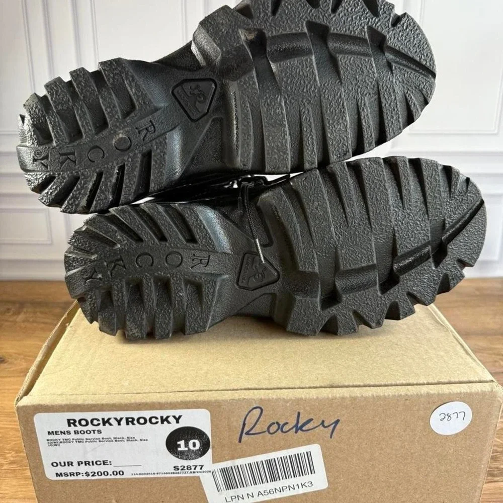 Rocky boots men's size 10 wide black leather lace up boots